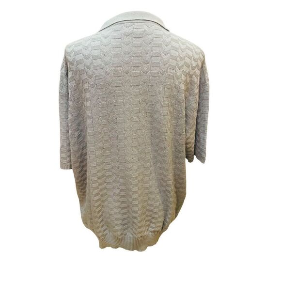 Haband European Seafoam Green/Blue Short Sleeve Mens Knit Vintage Sweater Size X - Picture 3 of 12